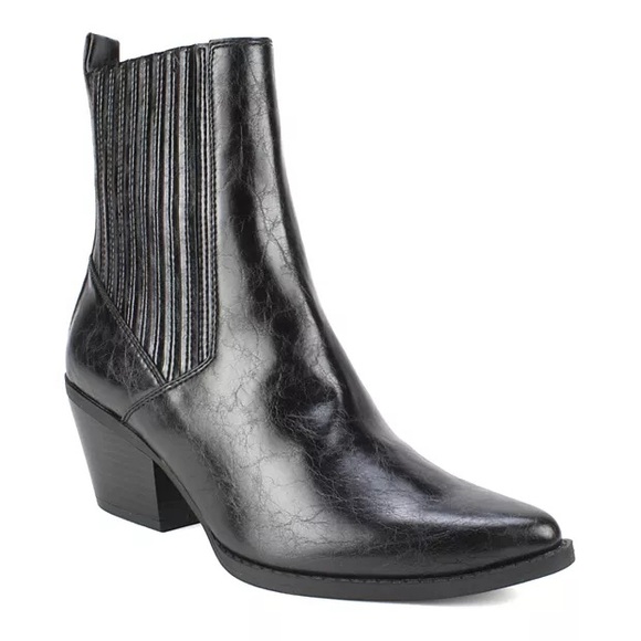 SEVEN DIALS Qiana Black Faux Leather Western Ankle Bootie 8.5 - Picture 1 of 9